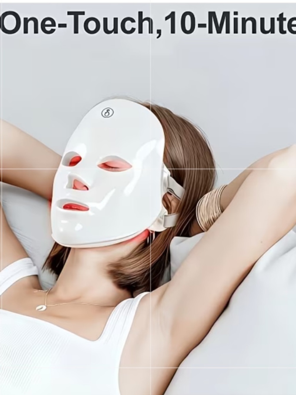 🔴🟣🟡🔵 WHITE 96 LED BEADS FACIAL SKINCARE MASK ~ CORDLESS❗️ 🔵🟡🟣🔴 - Picture 2 of 7